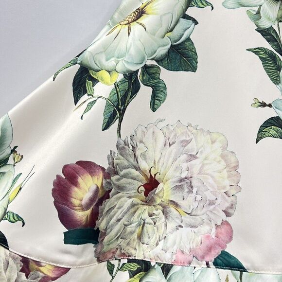 Lulus Hydrangea Haven Cream Floral Halter Tie Neck Skater Dress Mini Size XS - Picture 10 of 14